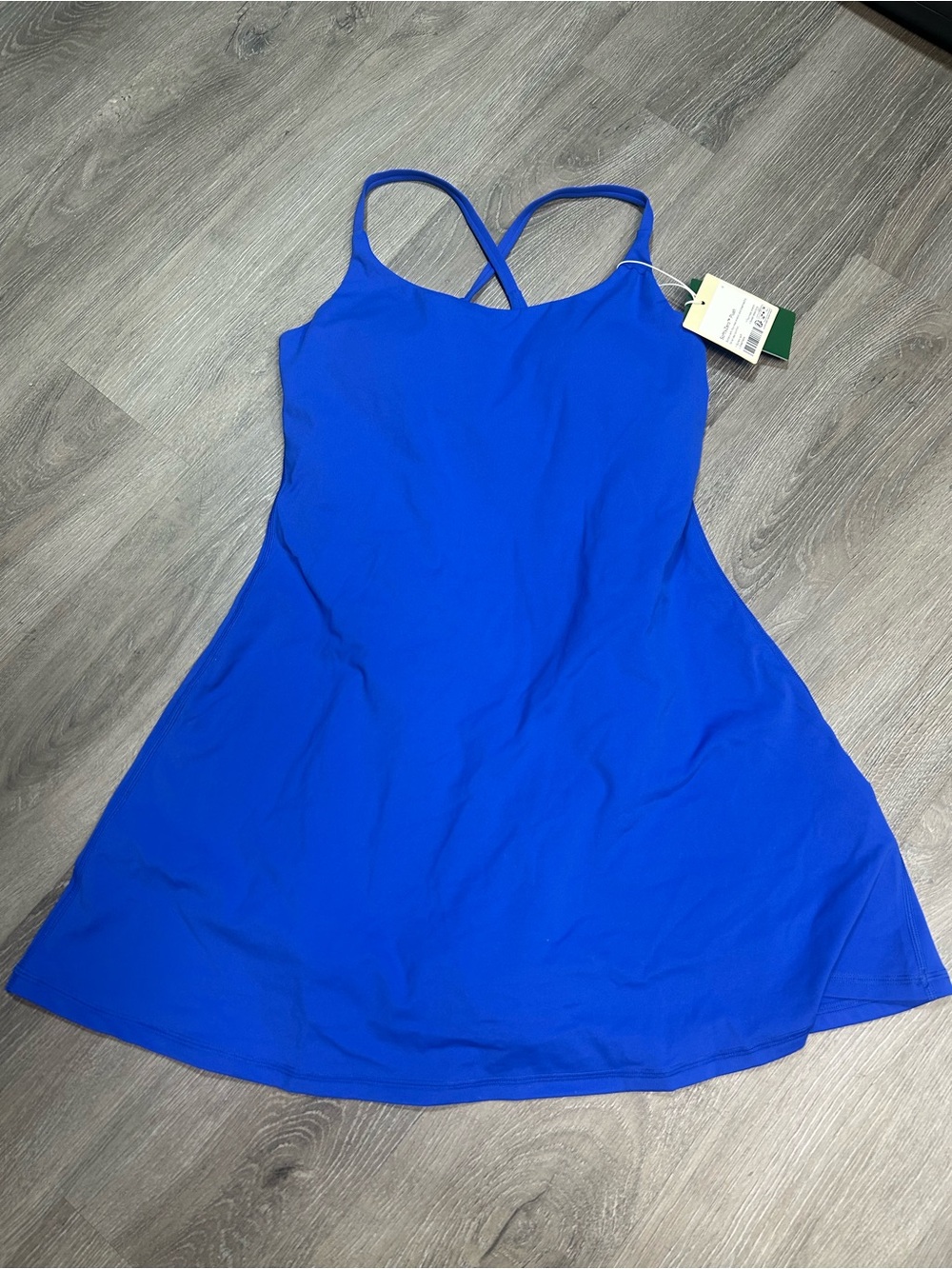 NWT Halara SoftlyZero Blue Easy Peezy Active Romper Built In Bra Dress Size XS